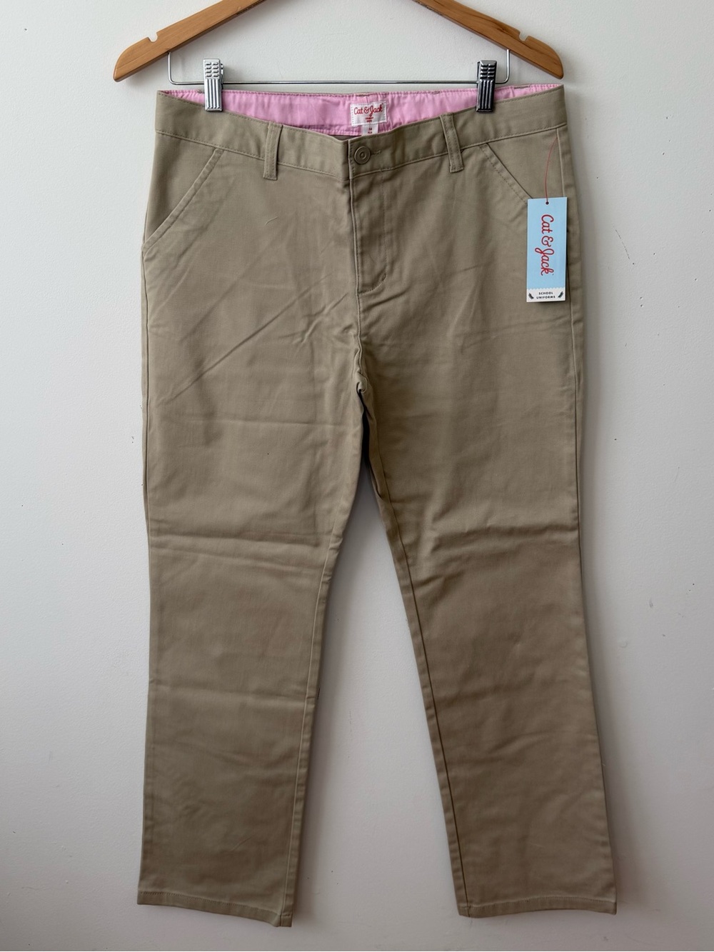 Cat & Jack Girls Size 16 Plus School Uniform Pants Sourdough Beige New